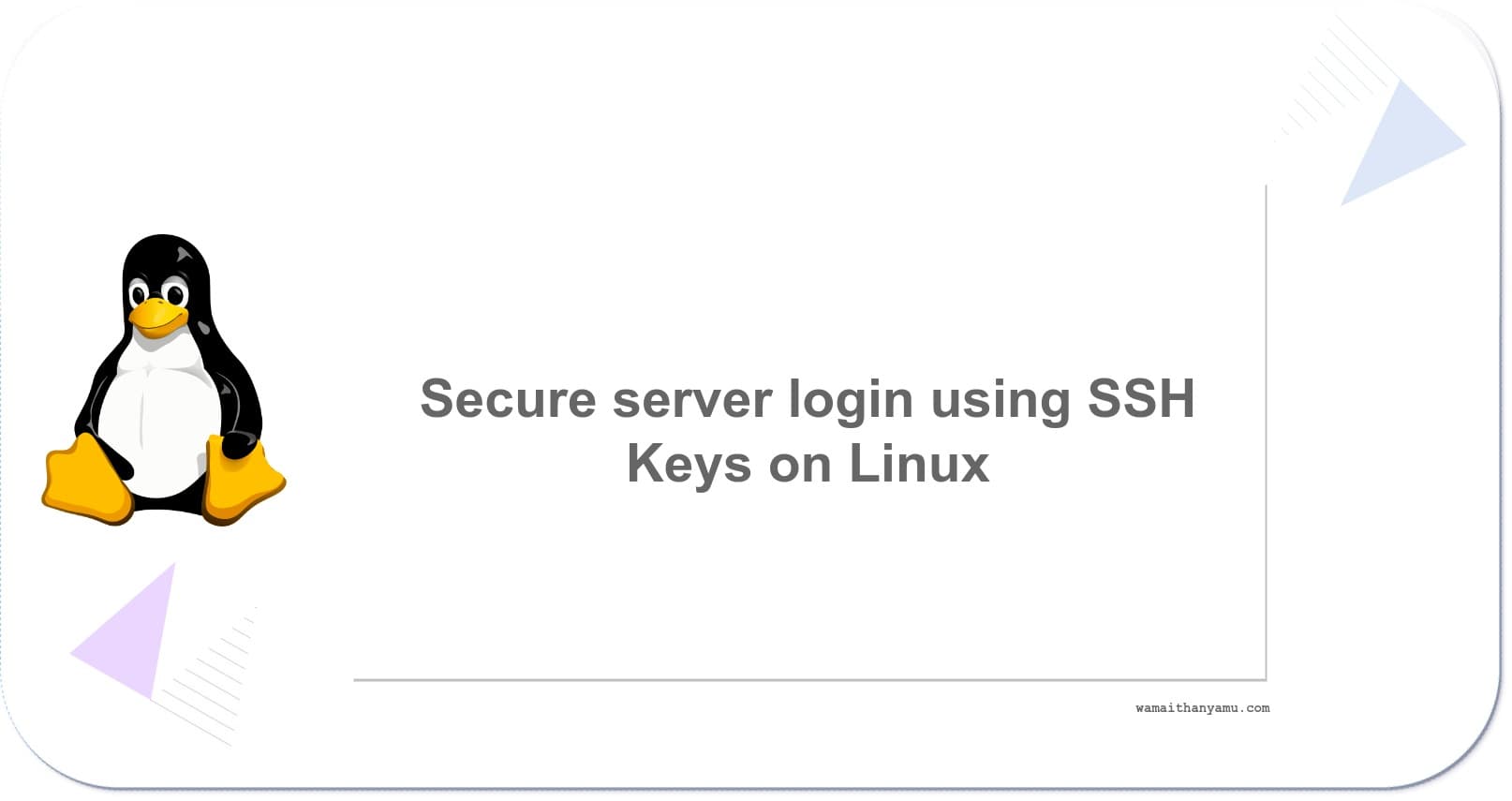 How to login securely to a Linux server using SSH keys
