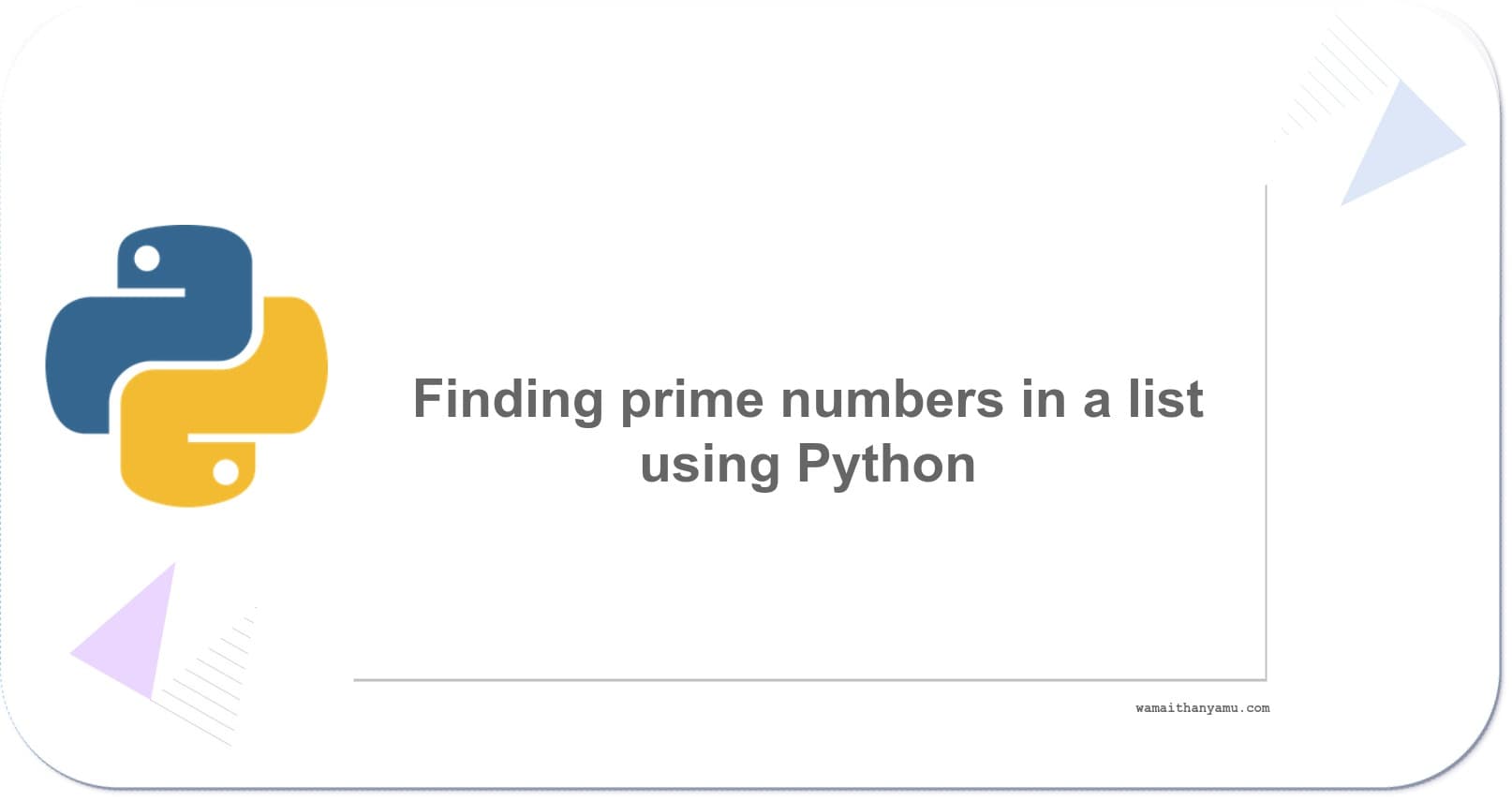 Finding prime numbers in a list using Python